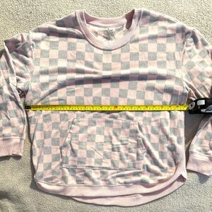 Cuddl Duds Pink and White Plaid Top